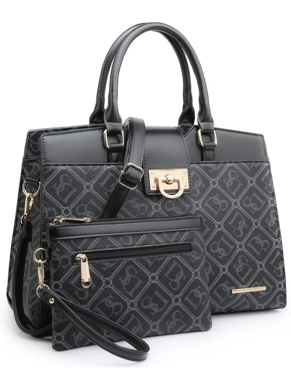 Stylish Monogram Satchel & Tote Set for Women - Large Shoulder Handbags, Work